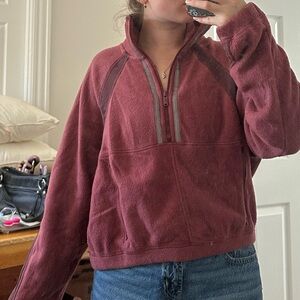 FP Movement by Free People Maroon Quarter-Zip Sweatshirt